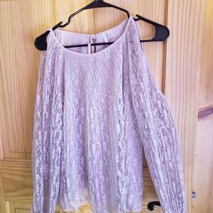 Lauren Conrad Cold Shoulder Lace Shirt